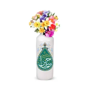 گلدان سرامیکی استوانه ای یا حسین طرح اشک کد 2289