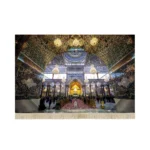 کتیبه مخمل تصویری باب قبله حرم امام حسین علیه السلام
