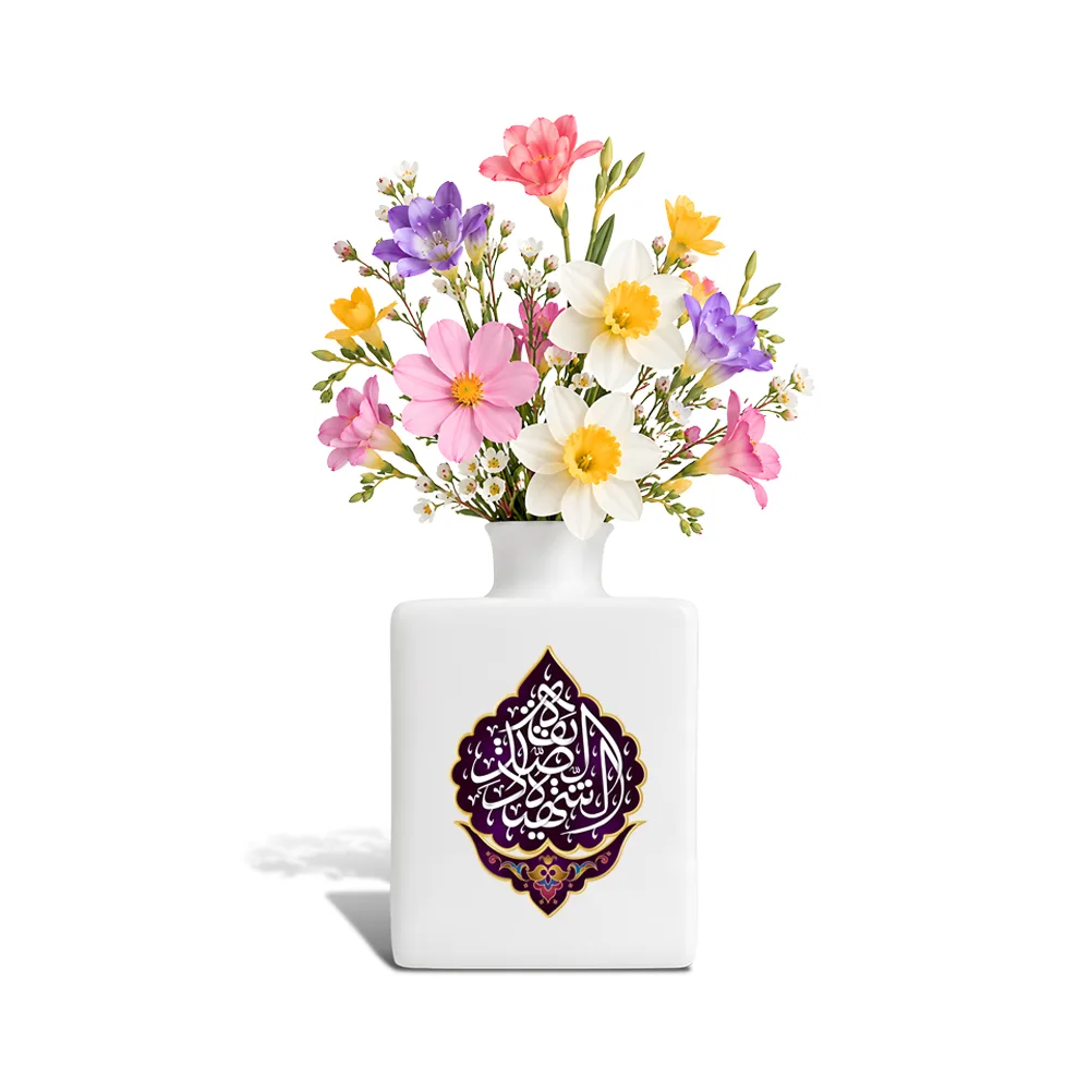 square-porcelain-vase-fatemiyeh-al-siddiqa-al-shahida-code-1695 گلدان چینی مربعی فاطمیه الصدیقه الشهیده کد 1695