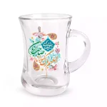 استکان کمرباریک نیمه شعبان دسته دار 6 عددی اللهم بارک لمولانا صاحب الزمان کد 1373