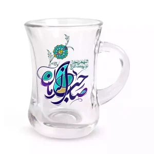 استکان کمرباریک نیمه شعبان دسته دار 6 عددی صاحب الزمان کد 1408