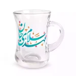 استکان کمرباریک نیمه شعبان دسته دار 6 عددی سلام مهدی جان کد 1379