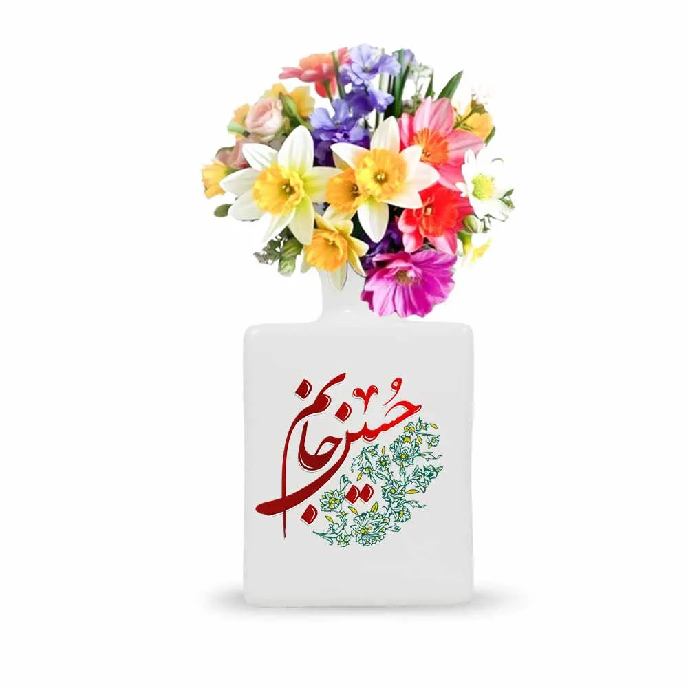 گلدان محرم چینی مربعی حسین جانم کد 2712