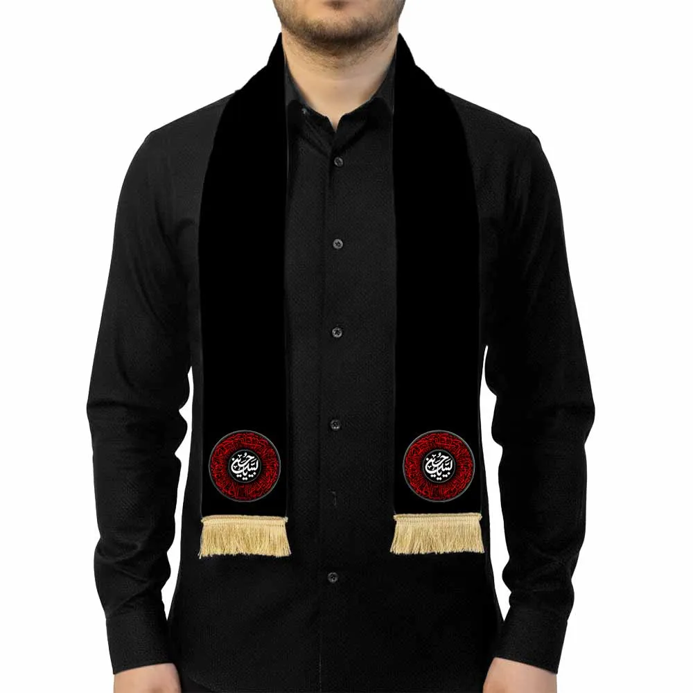 muharram-velvet-shawl-labaik-ya-hussein-code-2664 شال محرم مخمل لبیک یا حسین کد 2664
