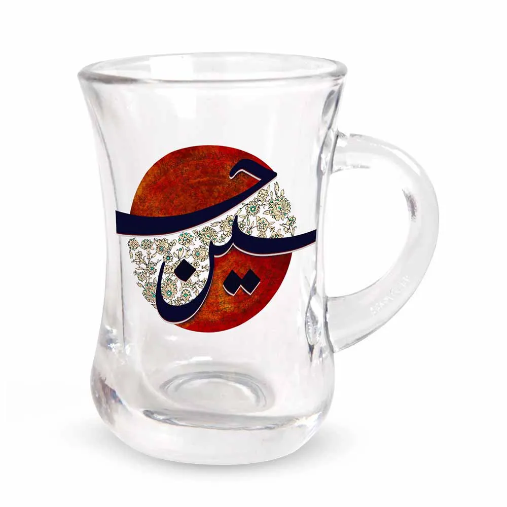 استکان کمر باریک دسته دار محرم حسین شش عددی کد 2687