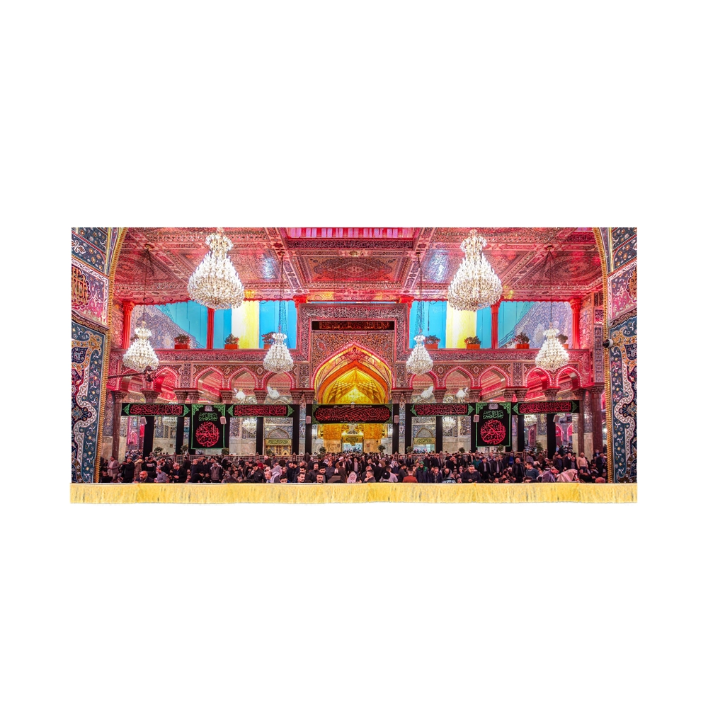 کتیبه محرم تصویری مخمل حرم امام حسین کد 60138