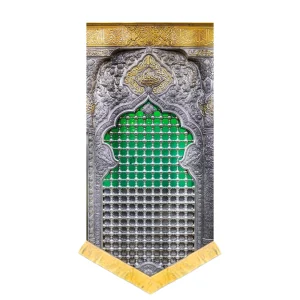 کتیبه محرم تصویری مخمل ضریح امام حسین سبز کد 60148