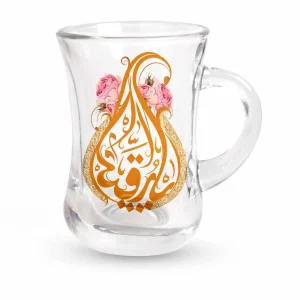 استکان کمر باریک دسته دار محرم یا رقیه علیه السلام شش عددی کد 0485
