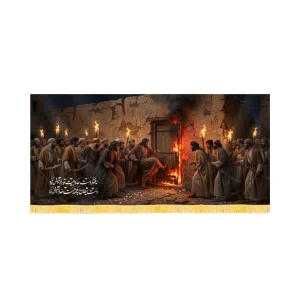 کتیبه فاطمیه تصویری مخمل افقی نه فقط دست عدو کد 60581